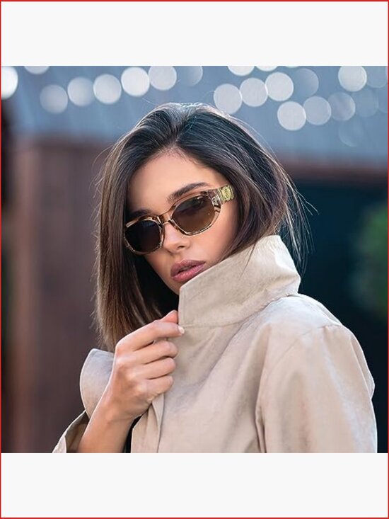 Retro Trendy Rectangle Sunglasses for Women Men Vintage 90s Small Narrow Square main image 5